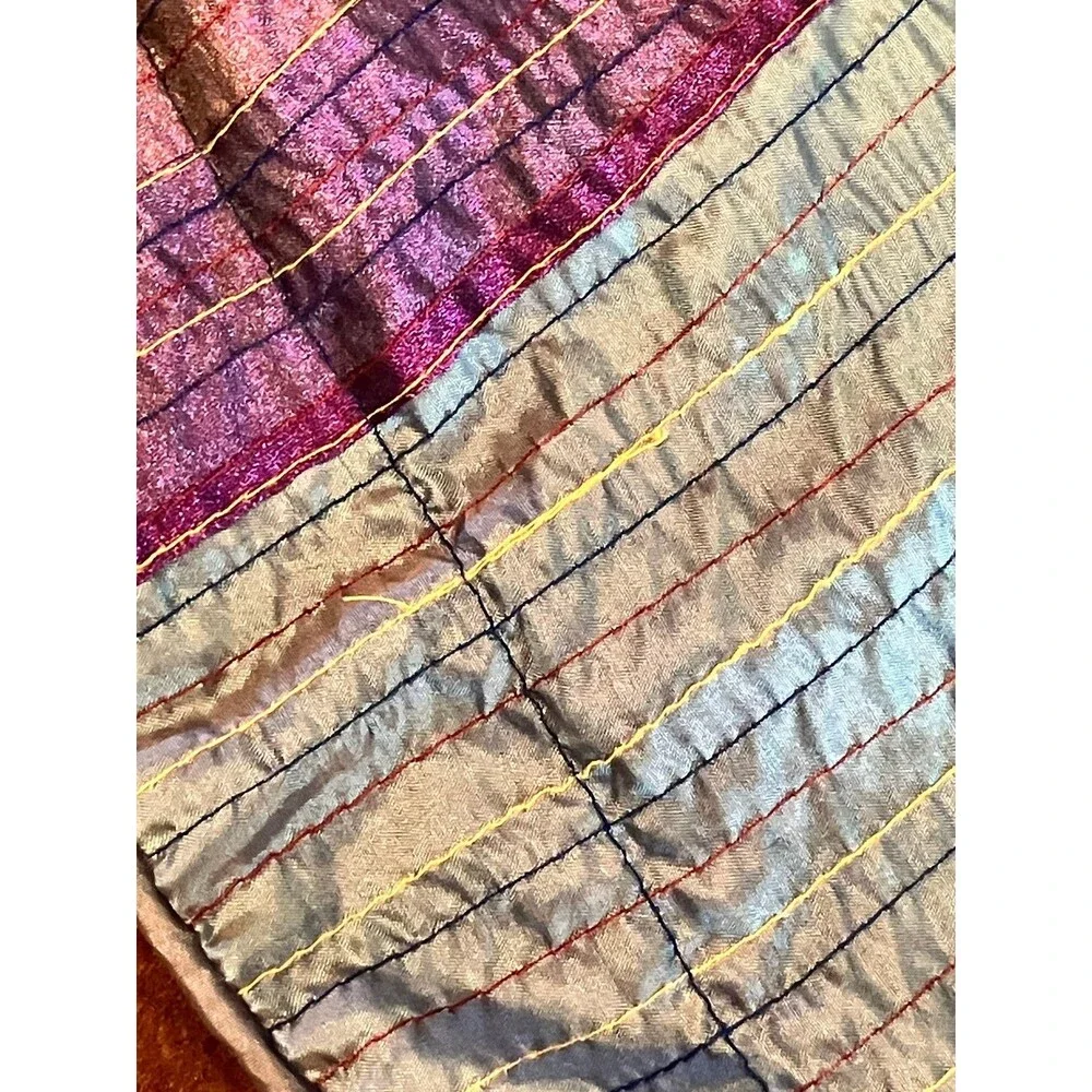 iridescent Wamsutta Standard 2 Pillow Shams Set 2 Blue Multicolor Striped 20x26